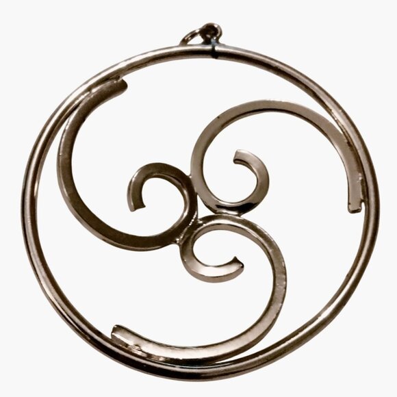 Celtic Spiral Pendant Trinity Charm Open Circle Swirl  Jewelry Making Supply - Picture 3 of 4